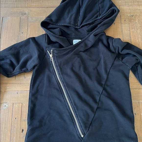 Nununu aviator black sweatshirt maxi dress girls 10-11 hooded zipper goth plain - Picture 4 of 9